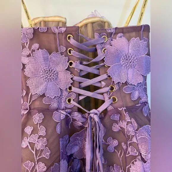 NWOT Bronx and Banco MINI DRESS JASMINE LILAC MARAYA lavender Floral - Picture 10 of 16